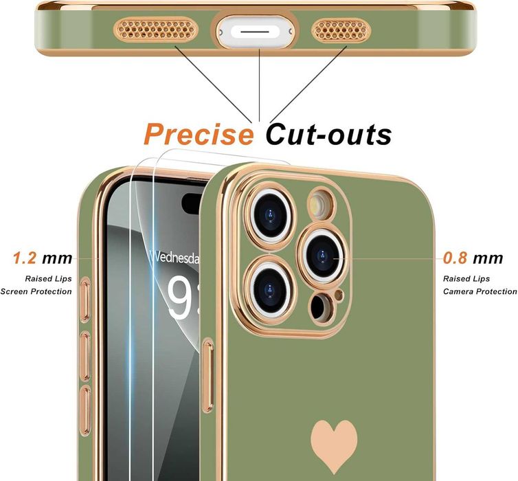 Etui plecki zielone do iPhone 16 Pro Max + 1 sztuka folii ochronnej