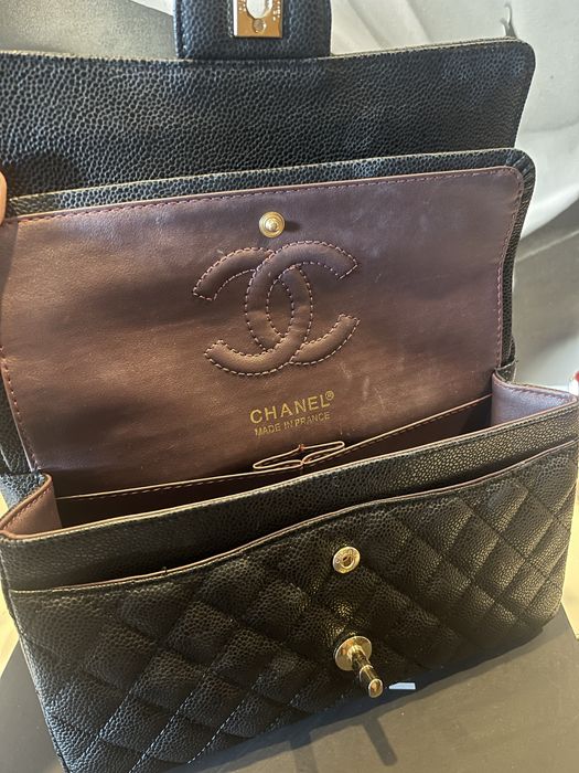 Chanel Black Caviar Leather Classic Flap
