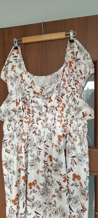 4XL 48 XXXL 46 sukienka na lato długa maxi kwiaty
