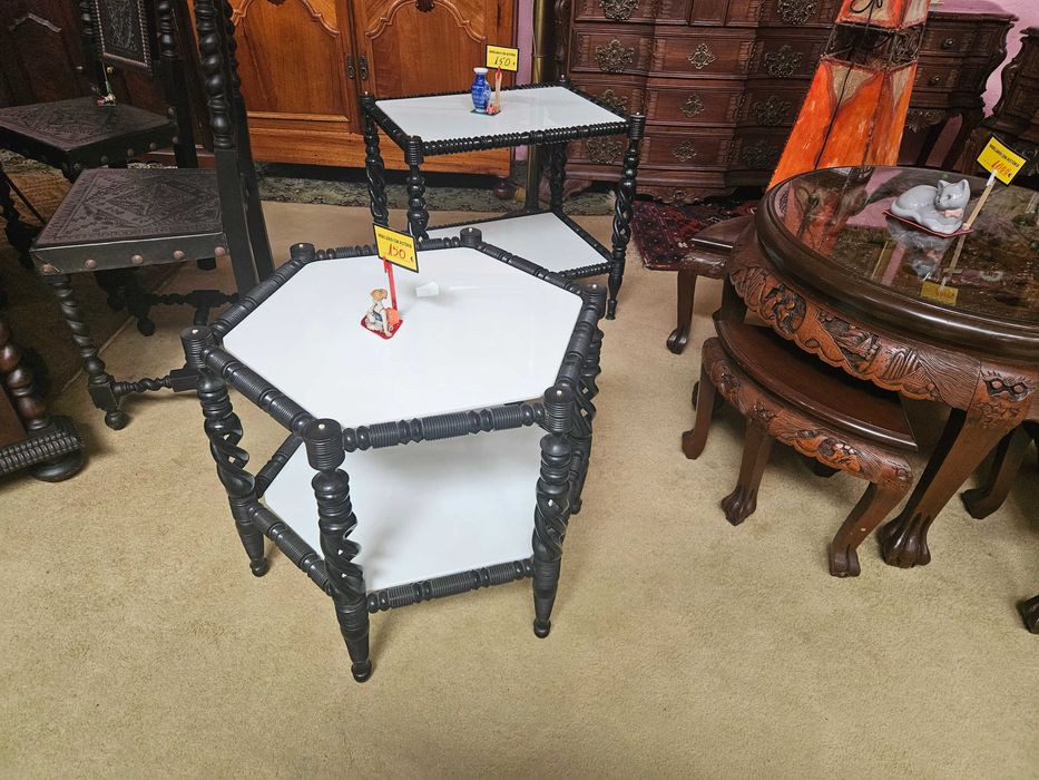 Mesa de centro antiga, exagonal - Muito Bom estado