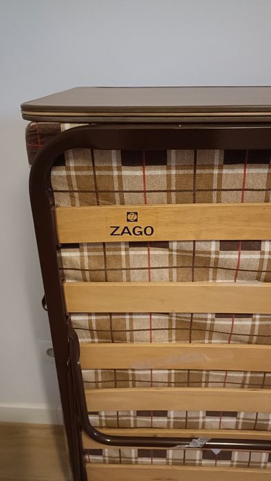 Cama dobrável de casal ZAGO com colchão – com rodas
