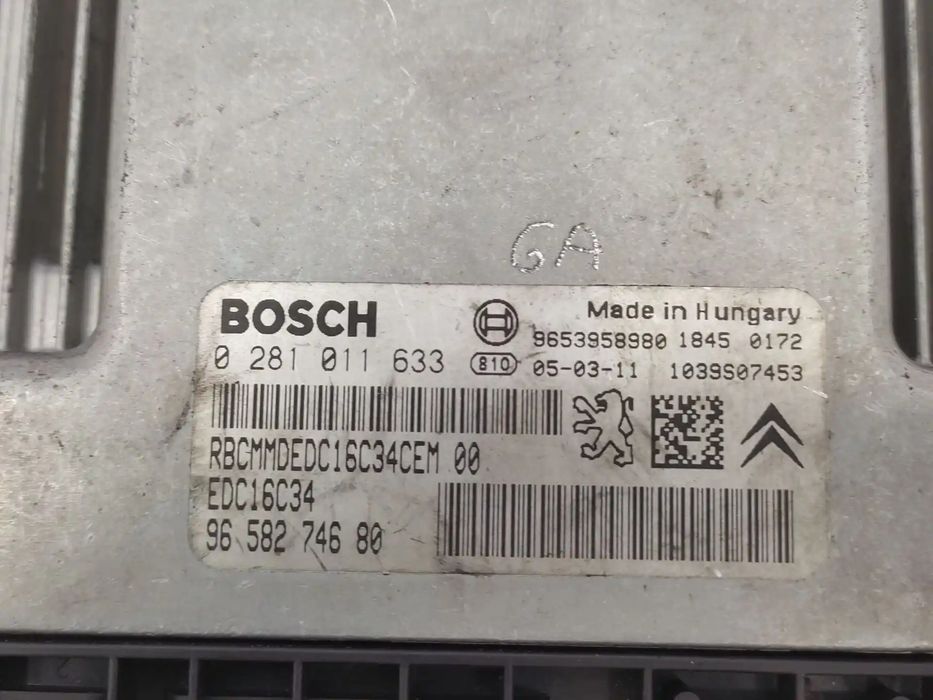 Centralina De Motor Uce PEUGEOT 407 (6D_) 1.6 HDI 110 (6D9HZC, 6D9HYC) 9658274680 0281011633