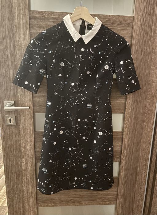 Czarna sukienka Mohito 34/SX planety układ słoneczny