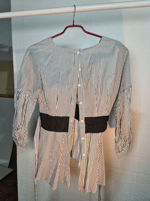 Camisa senhora riscas preto branco Zanzea S