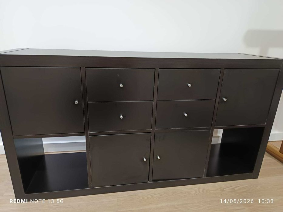 Aparador / Estante modular preta – Excelente estado