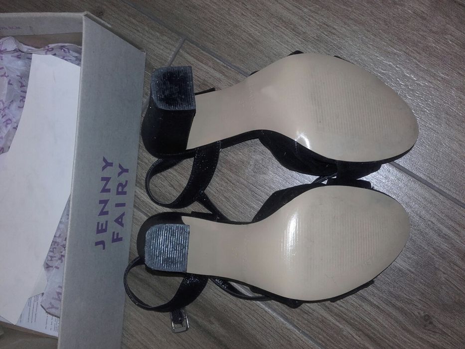 Buty sandaly CCC 37 czarne obcas sylwester wesele lato