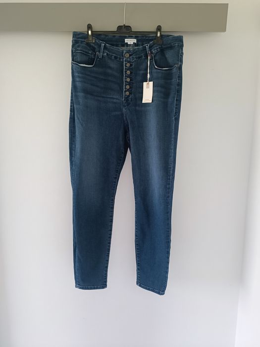 Nowe luksusowe jeansy GOOD AMERICAN khloe kardashian rozmiar 18 46/48 XL/XXL Good Legs Skinny Button Fly GLEB160T wysoki stan Lyocell