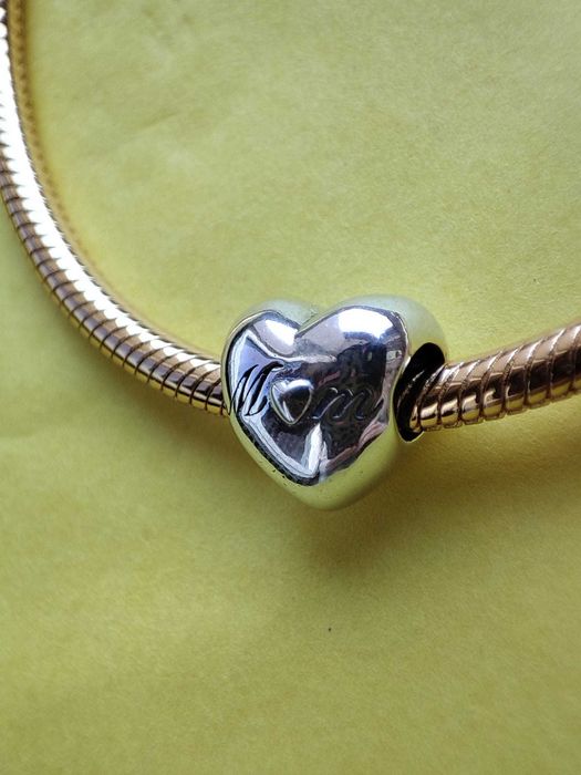 charms zawieszka srebro 925 Dla Mamy serce i koniczyna