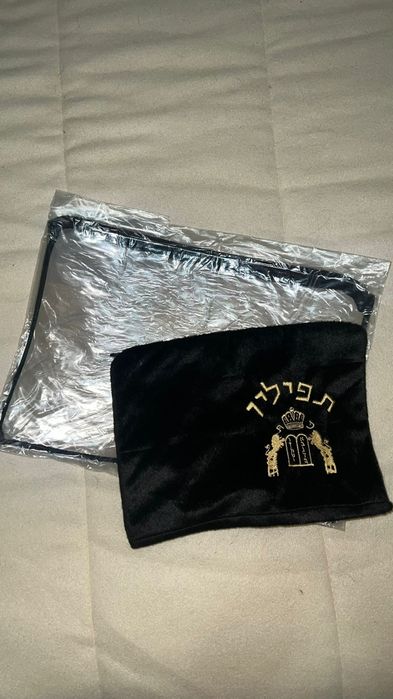 Bolsa Tefilin de Veludo + Porta Tefilin Transparente
