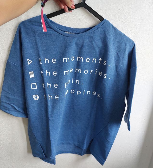 Camisola azul, manga de 3/4, marca lefties tamanho S