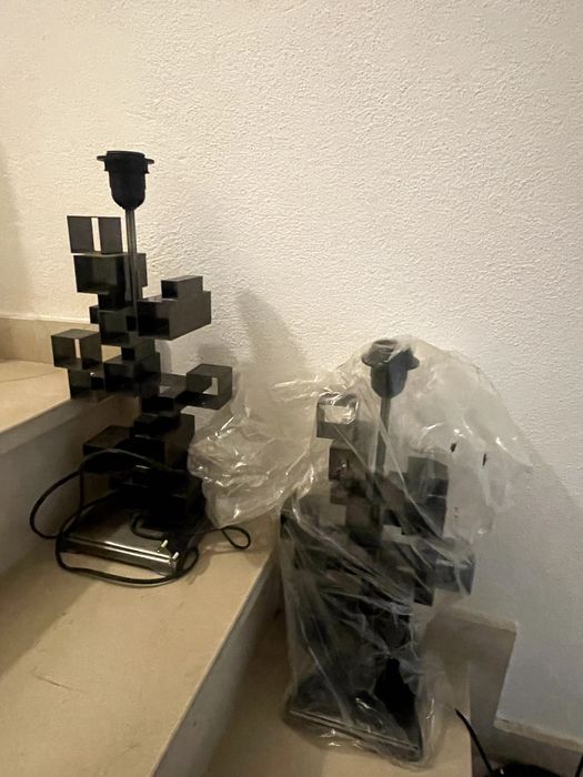 2 Candeeiros Design Quadrados | Ferro | Peças únicas |