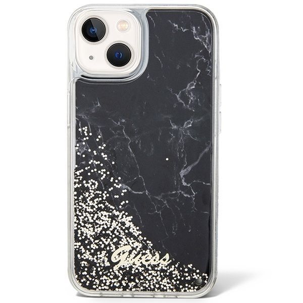 Guess Futerał Do Iphone 13 / 14 / 15 (Liquid Glitter Marble) Czarny