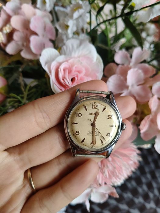 Zegarek męski szwajcarski mechaniczny Delbana 17 kamienj