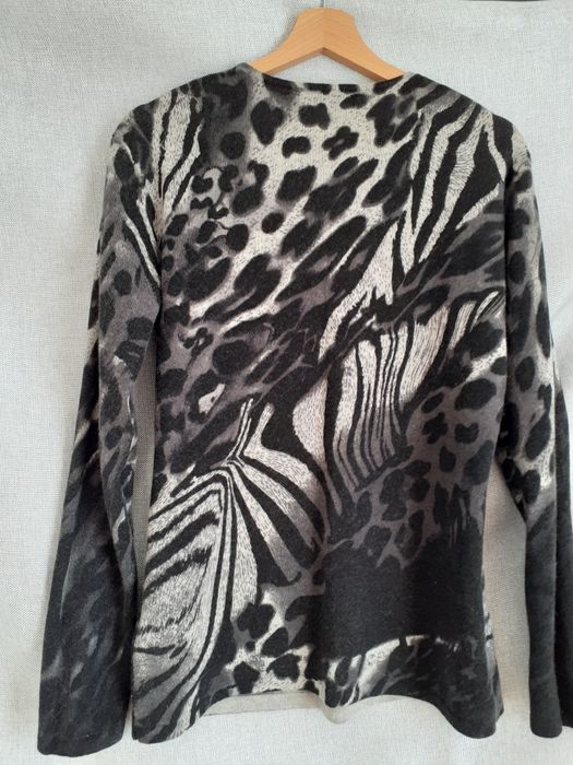 Sweter damski merino i kaszmir w panterkę