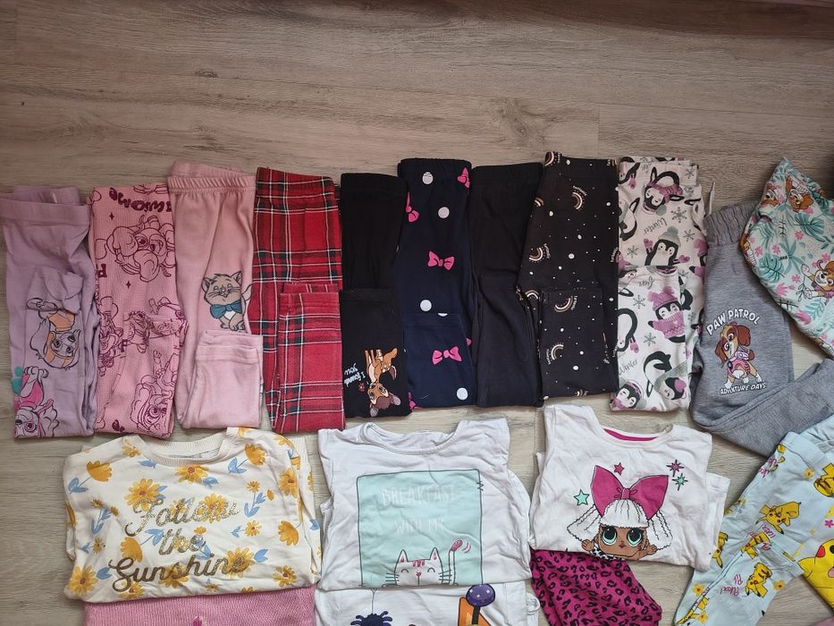 Mega paka ubranka dziewczynka zima dresy legginsy ocieplane bluzy skye