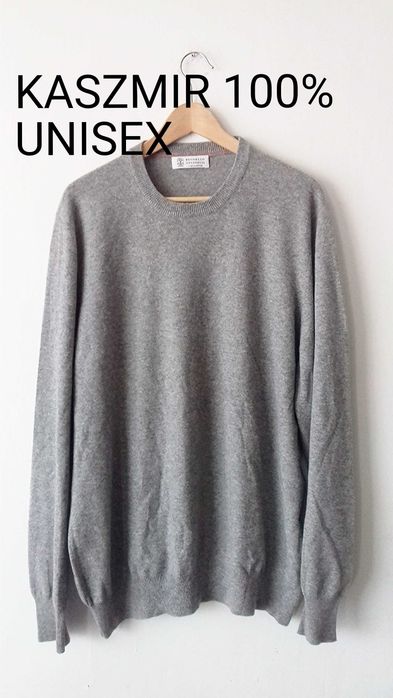 Brunello Cucinelli luksusowy sweter 100% kaszmir unisex XXL, 50