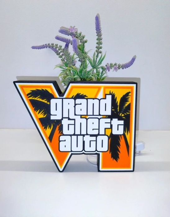 Light box Luminária GTA6 cor personalizavel