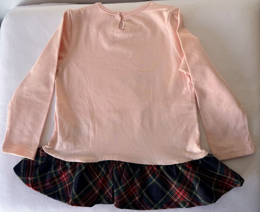 Camisola de manga comprida em tom rosa suave