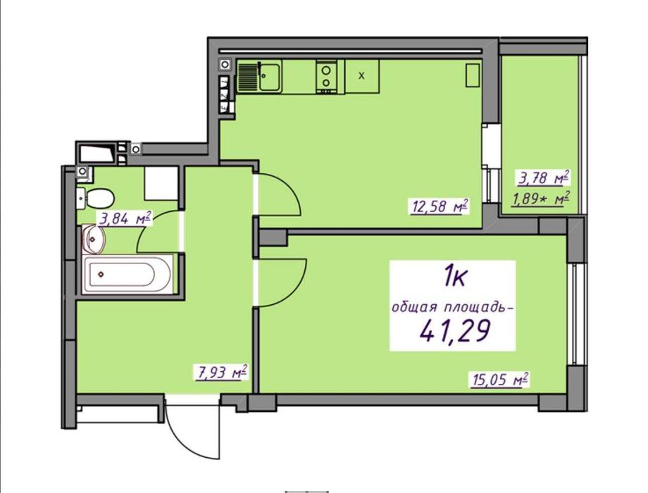 В продаже однокомнатная квартира в ЖК Седьмое небо .