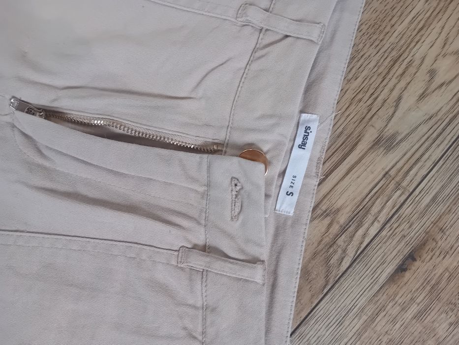 Spodnie beżowe S wysoki Stan