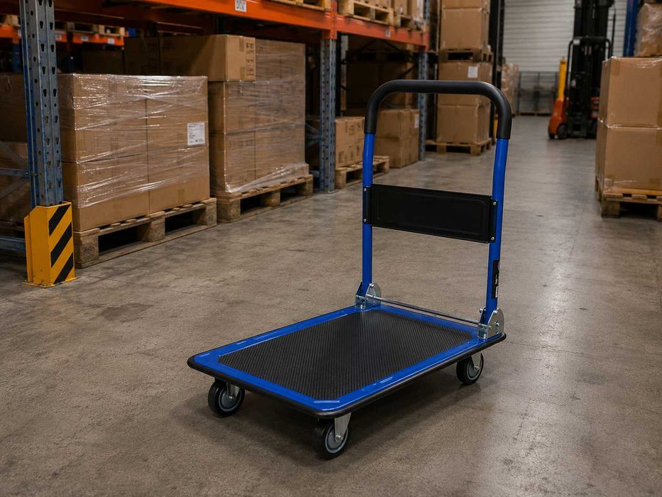 Nowy Wózek Platformowy Transportowy Składany 150kg Antypoślizgowy Gumowe Koła Magazyn Sklep Warsztat