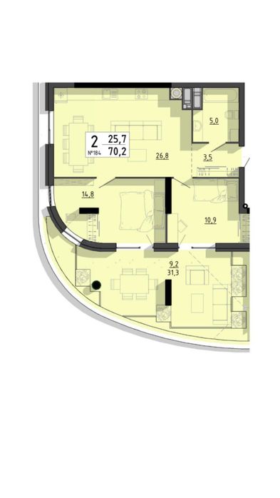 Продаж квартири з терасою та виглядом на озеро