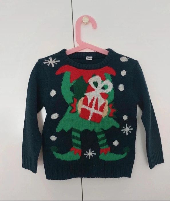 Świąteczny sweterek elf rozm. 98/104
