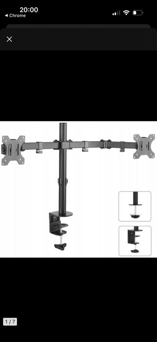 Uchwyt biurkowy - 2 monitory - Brackets Maclean MC-754 (47202)
