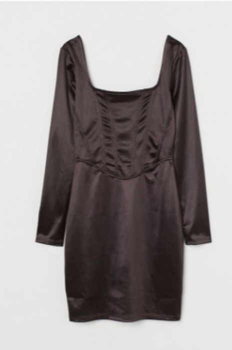 H&M Нова!  Ефектна атласна сукня, футляр