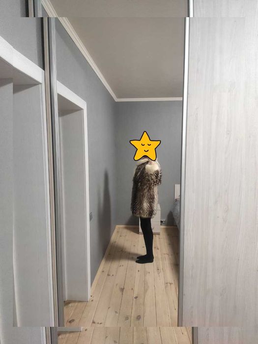 Жіноча шуба з натурального хутра (тваринний принт)