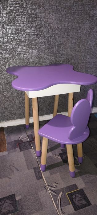 Дитячий стіл кришка Хмарка зі стільцем Метелик для творчості