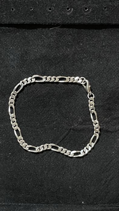 pulseira de elo Figaro em prata