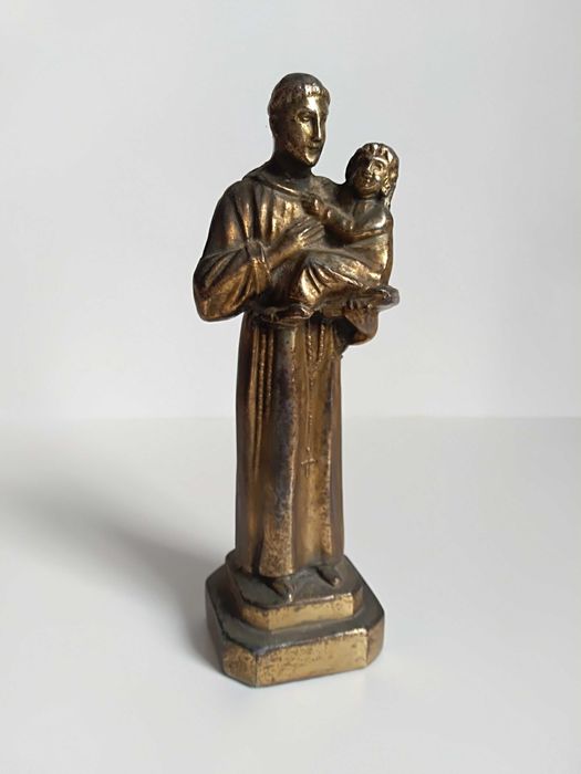 Figurka religijna św. Antoniego z Dzieciątkiem Jezus. Antyk.
