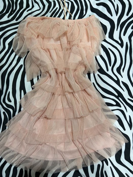 Mini vestido de tule rosa velho