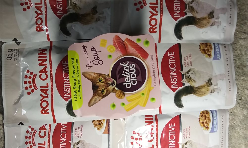 Вологий корм для котів Royal Canin та суп Delickcious, комплект -7 шт