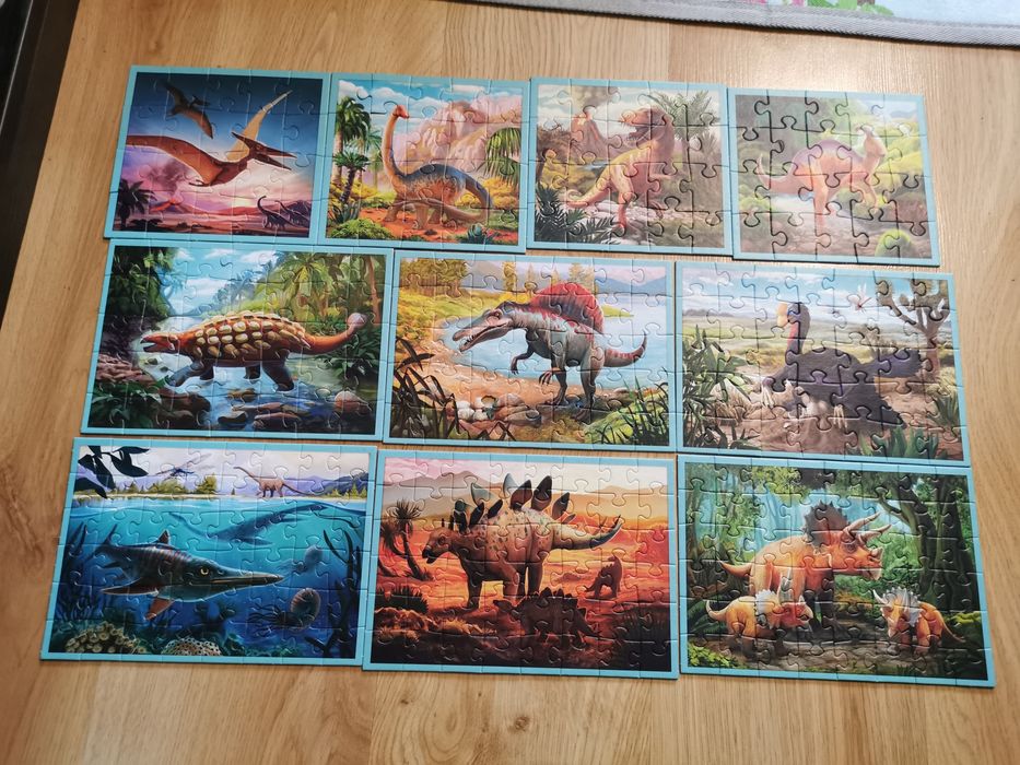 Puzzle Trefl 10 w 1 kompletne dinozaury dino 10in1 jurassic World 4+