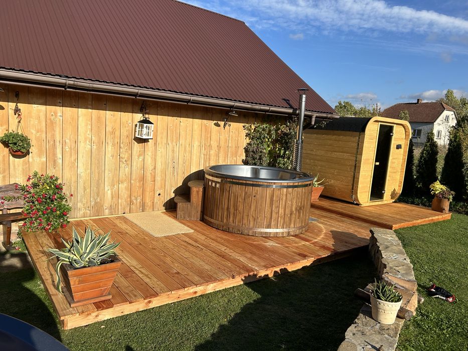 Dom z jacuzzi, sauną i ogniskiem - odpocznij / imprezuj w naturze!