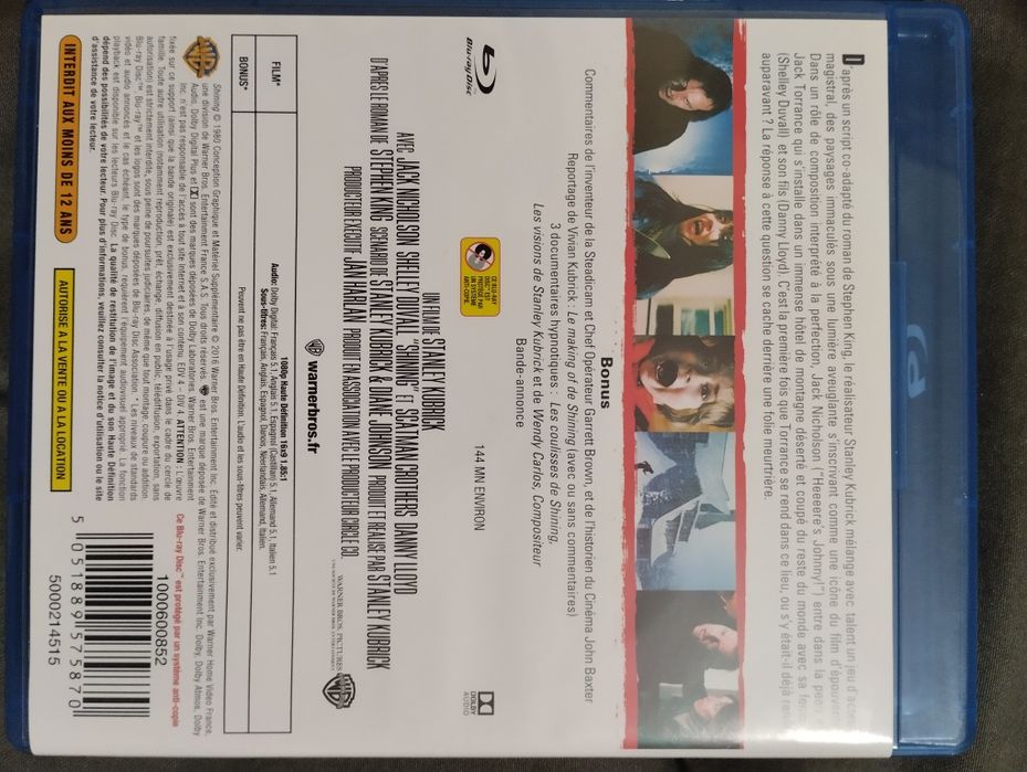 Shining de Stanley Kubrick blu-ray