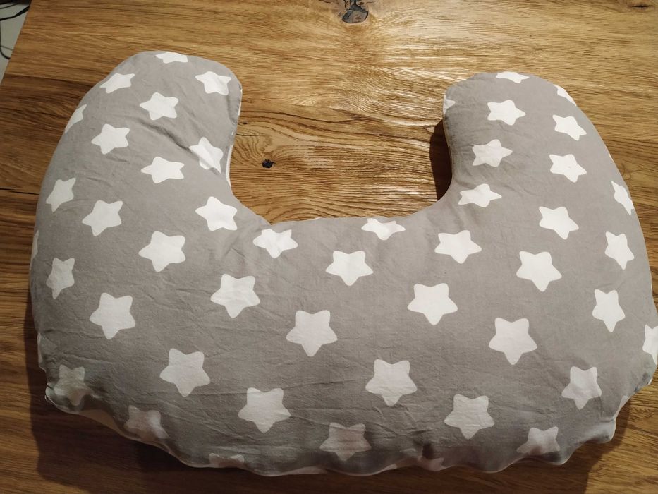 Rogal do karmienia dzieci szaro biały, bawełniany