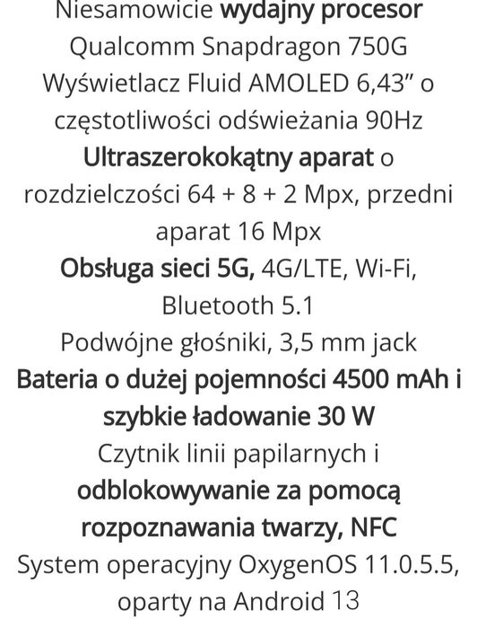 Telefon OnePlus Nord Ce 5G smartfon