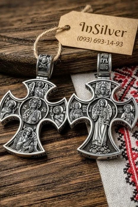 Срібний хрестик 21г "СПАС ВСЕДЕРЖИТЕЛЬ" чоловічий 925 | Мужской серебряный крестик серебро | Масивний оберіг натільний| Подарунок 925 , крест хрест