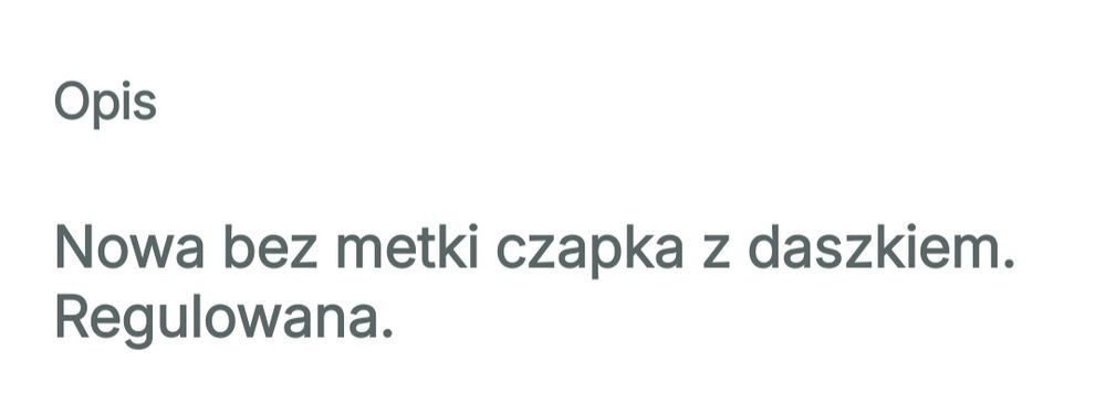 Czapka z daszkiem damska nowa.