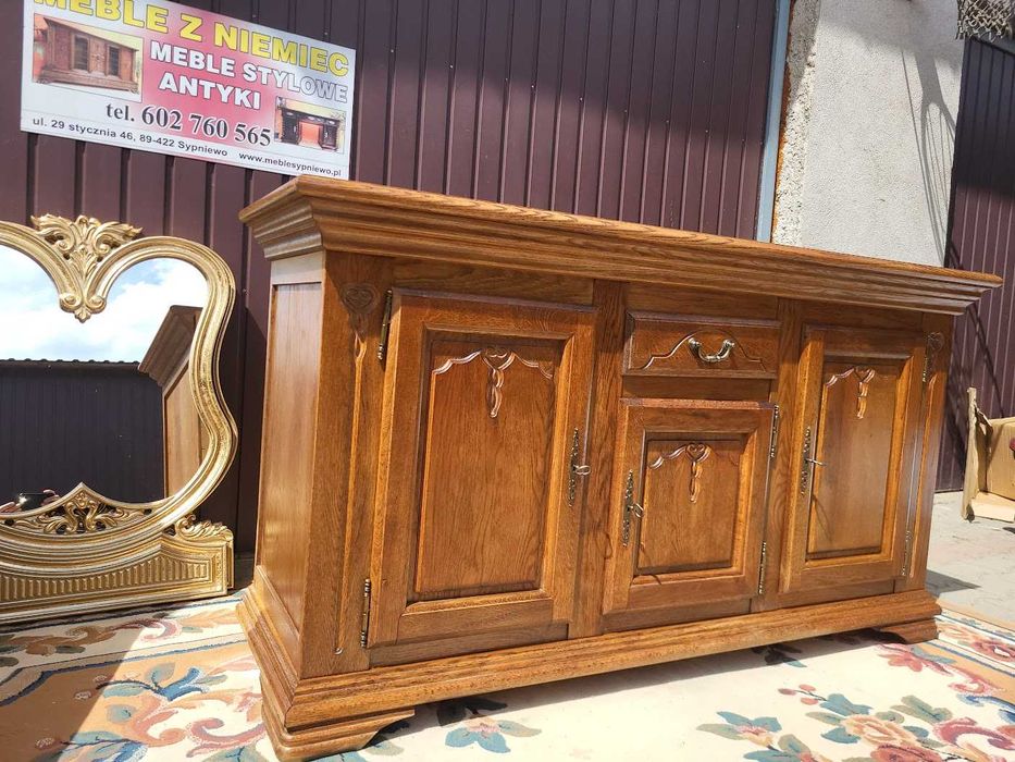 Duża komoda dębowa komoda pod telewizor lity pełny dąb ! OKAZJA