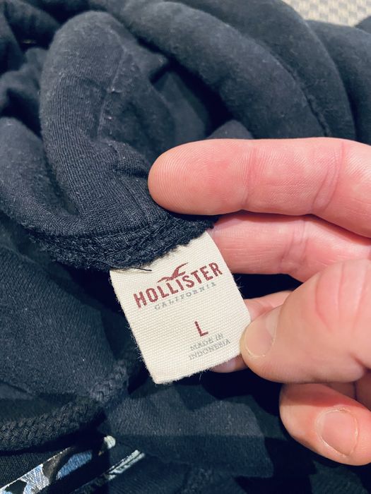 Bluza z kapturem HOLLISTER California hoodie L czarna kangurka