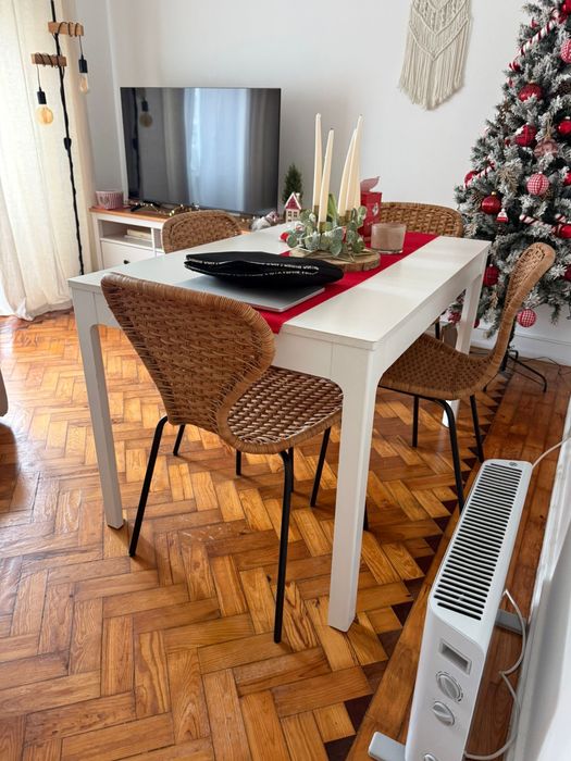 Mesa de jantar extensivel branca IKEA