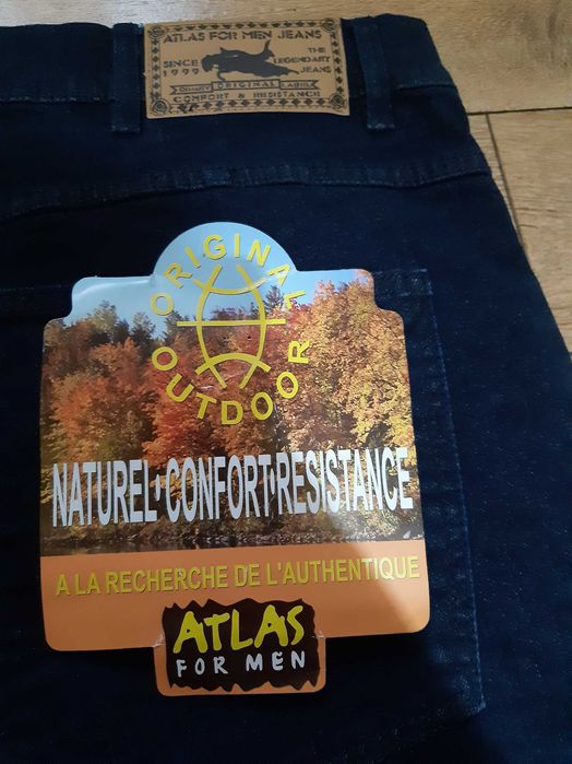 SPODNIE MĘSKIE materiałowe granatowe JEANS