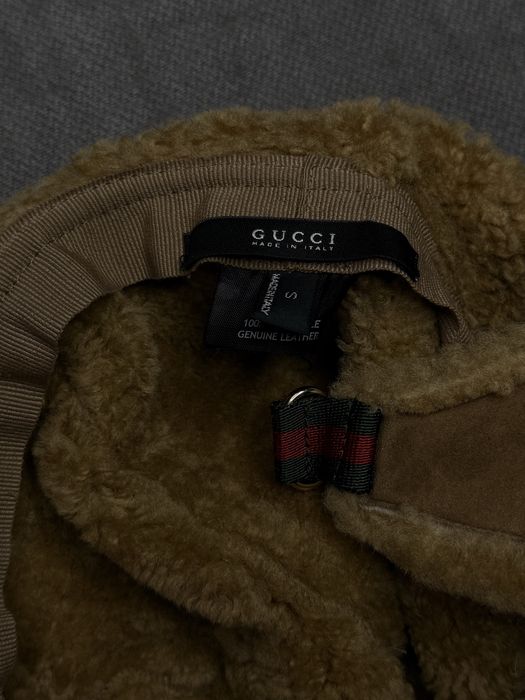 Кепка вушанка Gucci GG Shearling Earflap Cap-Тепла зимова бейсболка