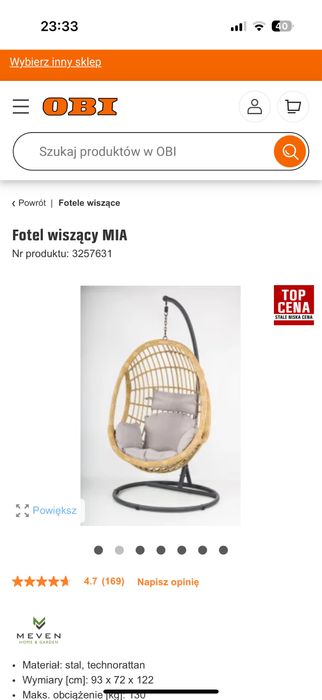 Stojak do fotela kokon - sam stojak.