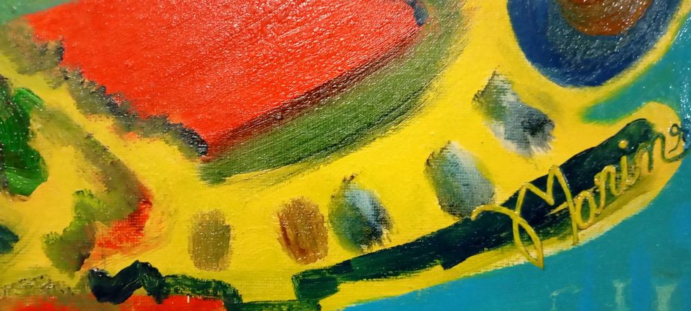 Grande pintura a óleo com assinatura（Múltiplos）