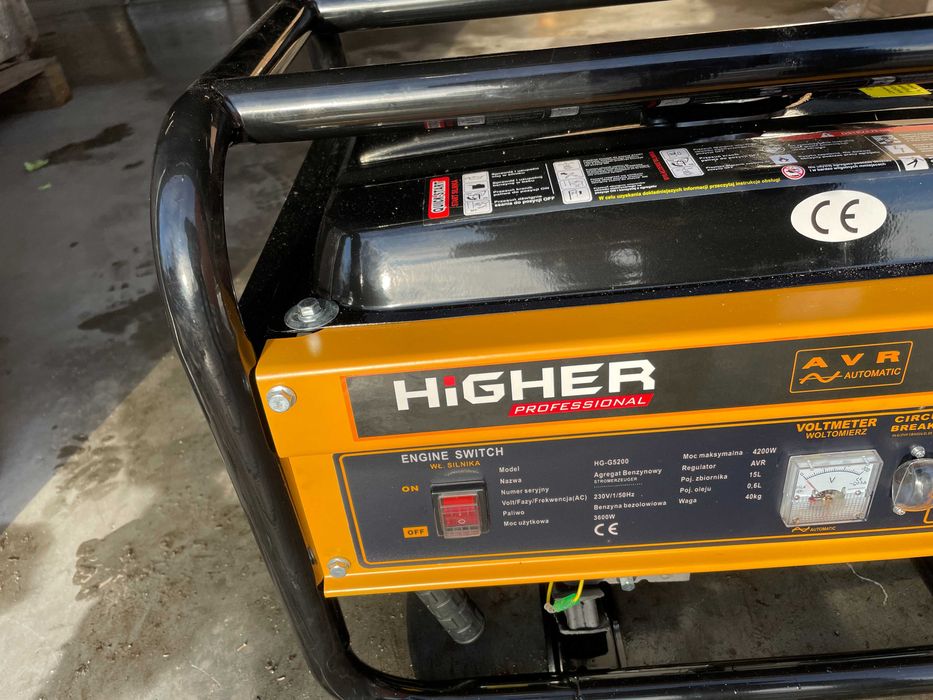 Agregat prądotwórczy spalinowy HIGHER 4200 W 7,5 KM AVR OUTLET WYPRZEDAŻ